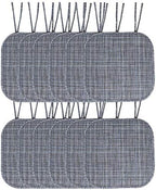 Sweet Home Collection Chair Cushion Memory Foam Pads with Ties Honeycomb Pattern Slip Non Skid Rubber Back Rounded Square 16" x 16" Seat Cover, 12 Pack, Aria Blue/Black 4 Pack by SweetHomeCollection