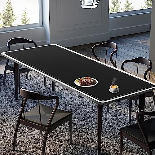 Mydours 67" x 24" Extended PU Leather Gaming Desk Mouse Pad Mat, (Black) - Image 6