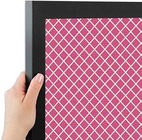 PinPix 30x24 inch Cork Bulletin Board. This Decorative Framed Pin Board Comes with Diamond Pattern in Hot Pink Design and Satin Black. Ideal for Home, Office Decor or School (PinPix-302) - Image 2