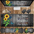Large Gaming Mouse Pad, Keyboard Wrist Rest + Mouse Wrist Pad + Coaster + Mini Hook Desk Pad Set, Memory Foam, Non-Slip Base. Suitable for Office and Home - Sunflower Inspirational Quote by FOKBVNFLL