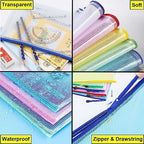 20pcs Mesh Zipper Pouch Bags, Multipurpose Waterproof Organization Storage Bag for Office School Home Travel (A5 Size 9.2''x6.7'', Multicolored) - Image 3