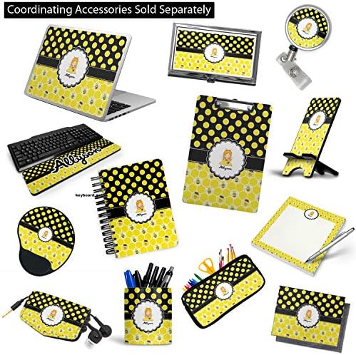 Personalized Honeycomb, Bees & Polka Dots Red Mahogany Sticky Note Holder - Image 4