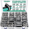 OURU 125PCS Cable Clamps Assortment Kit,Rubber Coated, 1/4"-2" 12 Sizes by OURU