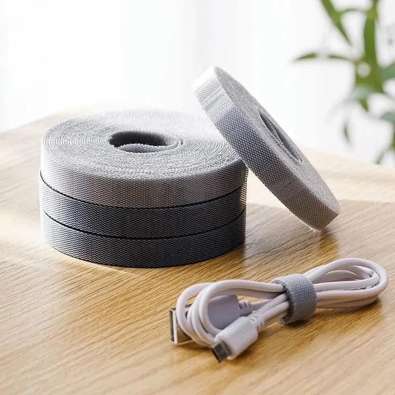 cable organizer cable management hook and loop cable ties reusable wire straps cord organizer computer desk cord management wire clips charger storage cable wraps(5M) - Image 2