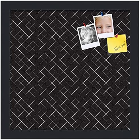 PinPix 13x13 inch Cork Bulletin Board. This Decorative Framed Pin Board Comes with Diamond Pattern in Black Design and Satin Black. Ideal for Home, Office Decor or School (PinPix-120) - Image 2