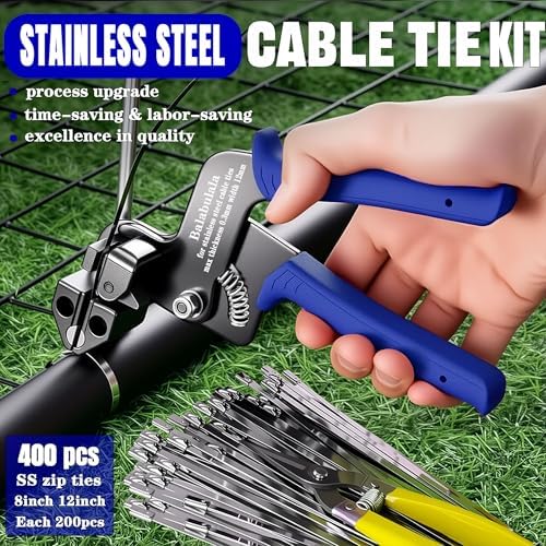 400PCS (8" 12") Heavy Duty 304 Stainless Steel Cable Tie Gun Kit - Image 3