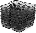LemonRoad 6 Pcs Classroom Table Caddy Portable Metal Storage Caddy with Handle 3 Compartment Multipurpose Classroom Storage Organizer Caddies for Table Desk Office School Kids Room (Black) by Unknown