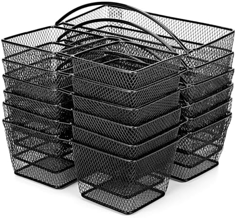LemonRoad 6 Pcs Classroom Table Caddy Portable Metal Storage Caddy with Handle 3 Compartment Multipurpose Classroom Storage Organizer Caddies for Table Desk Office School Kids Room (Black) by Unknown