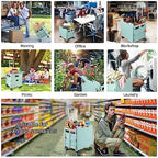 Foldable Utility Cart Collapsible Portable Crate Rolling Carts with Wheels Tote Basket with Magnetic Lid Telescopic Cover Wear-Resistant 360°Rotate Wheel Noiseless for Shopping Storage Office Use - Image 7