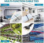 XINGO 14 Inch Black Zip Ties 1200 PCS, 75 LBS Tensile Strength, UV Resistant Cable Ties, Self-locking Plastic Ties for Indoor and Outdoor Use - Image 6