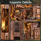 MiniCity Robin Hood Escape Book Nook Kit, Wooden Miniature House with LED - Image 3
