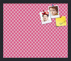 PinPix 20x17 inch Cork Bulletin Board. This Decorative Framed Pin Board Comes with Diamond Pattern in Hot Pink Design and Satin Black. Ideal for Home, Office Decor or School (PinPix-302) by PinPixBulletinBoards