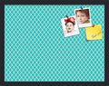 PinPix 22x17 inch Cork Bulletin Board. This Decorative Framed Pin Board Comes with Diamond Pattern in Neon Blue Design and Satin Black. Ideal for Home, Office Decor or School (PinPix-350) by PinPixBulletinBoards