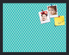 PinPix 22x17 inch Cork Bulletin Board. This Decorative Framed Pin Board Comes with Diamond Pattern in Neon Blue Design and Satin Black. Ideal for Home, Office Decor or School (PinPix-350) by PinPixBulletinBoards