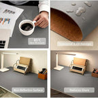 35.5"×59" Leather Desk Pad Mat Large Waterproof Mouse Pad Office Gray - Image 4