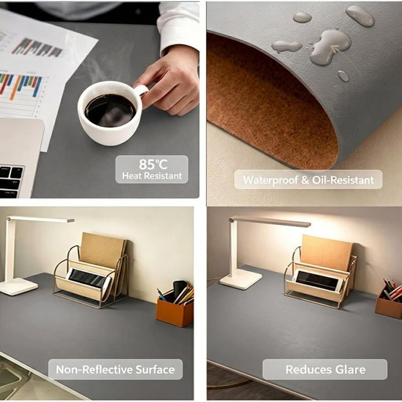 Large Leather Desk Pad – 19.5"x53" Non-Slip Office Mat & Desk Protector - Image 4