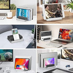 Vertical Laptop Stand for Desk [Updated Version],3-Slot Space-Saving Aluminum Desktop Stand Holder with Adjustable Dock Size Compatible for All MacBook/HP/Dell/Surface/Samsung/Chrome Book(Silver) - Image 6