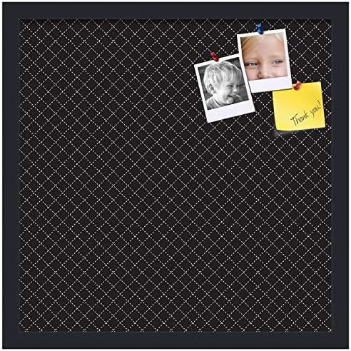 PinPix 18x18 inch Cork Bulletin Board. This Decorative Framed Pin Board Comes with Diamond Pattern in Black Design and Satin Black. Ideal for Home, Office Decor or School (PinPix-120) - Image 2
