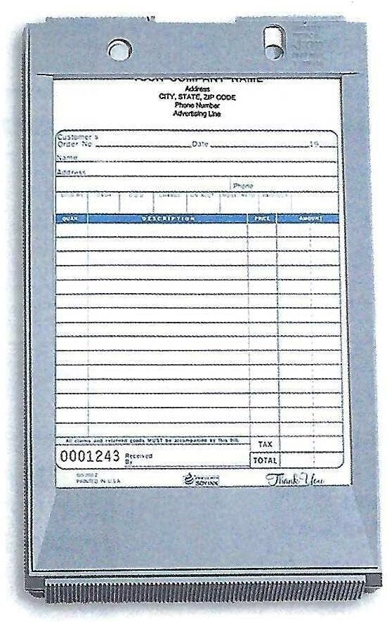 Portable Heavy-Duty Plastic Register for 5 1/2 X 8 1/2 Forms, with Convenient Writing Surface and Space to Store Papers & Customer Invoices by Unknown