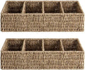 StorageWorks Seagrass Storage Baskets with Dividers for Pantry Shelves by StorageWorks