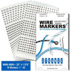 Premium Wire Marker Book Numbered 1-45 for Cable Management, Vinyl-Coated, High-Tack Adhesive, Electric Panel Wire Labels 10 Pages/Book by Unknown