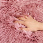LLB Sheepskin Chair Covers Office Chair Cushion Dining Room Chair Pads Desk Chair Seat Cushion for Computer Fur Area Rugs for Living Room 18x18 Inch (Pack of 1), Light Pink - Image 6