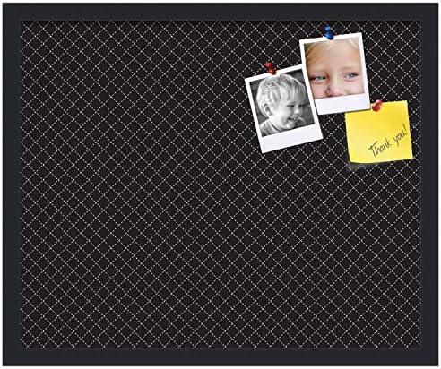 PinPix 22x18 inch Cork Bulletin Board. This Decorative Framed Pin Board Comes with Diamond Pattern in Black Design and Satin Black. Ideal for Home, Office Decor or School (PinPix-120) - Image 2
