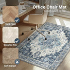 36"x60" Office Chair Mat for Hardwood Floor, Non-Slip Washable Navy - Image 3
