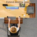 Ergonomic Desk Extender Tray, 24.02"×11.81" Clamp-On Arm Rest Shelf, 90° Foldable Computer Elbow Support for Office Home, Space-Saving Keyboard Mouse Tray (Vintage Burnt Color) - Image 2