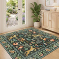 DUKINO 4x4 Square Area Rug, Washable Animal Rug for Entryway, Black by DUKINO