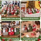 24 Set Christmas Drink Carrier with Handle, Red Green Striped - Image 4
