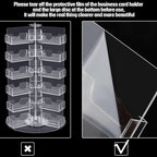 Huwena 36 Pocket Acrylic Clear Rotating Business Card Holder - Image 2