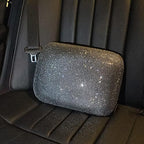 Carwales Lumbar Support Pillow Summer Decorative for Car Soft Bling Accessories Sparkly Diamond Rhinestone for Women Girls, Universal Office Chair Lower Back Cushion Rubber Black - Image 5
