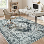 Anidaroel Office Chair Mat for Hardwood & Tile Floor, 8x10 Floor Mat for Office Chair, Under Desk Rug for Rolling Chair on Hardwood, Low Pile Carpet Floor Protector Rug, Easy to Clean, Light Grey by Anidaroel