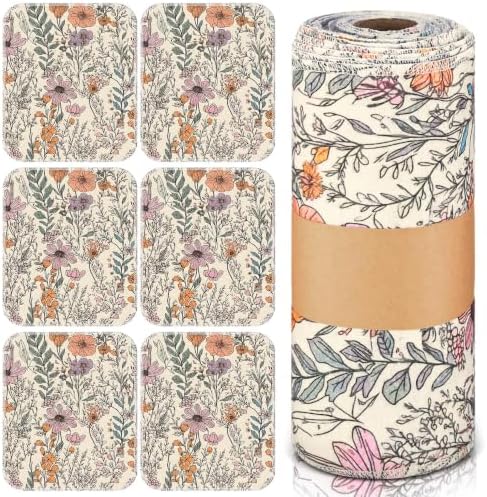 36 Pack Reusable Kitchen Cloths Cotton Towel, Cute Wildflower by Noveread