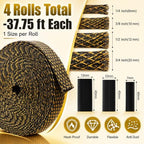 Tatuo 151 ft Braided Cable Sleeve Expandable Wire Sheathing(Gold, Black) - Image 2