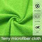 Greenfound Microfiber Cleaning Cloth Roll -80 Pack, 11.5x11.5, Tear Away Towels, Reusable and Washable Rags, Green - Image 3
