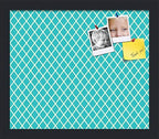 PinPix 14x12 inch Cork Bulletin Board. This Decorative Framed Pin Board Comes with Diamond Pattern in Neon Blue Design and Satin Black. Ideal for Home, Office Decor or School (PinPix-350) by PinPixBulletinBoards