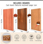 3-Piece Wooden Book Cutting Board Set Like Books, with Stand - Image 2