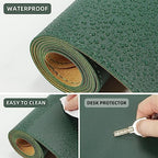 AFIING Cork Desk Mat 47" x 23.6", Dual-Sided Natural Cork & PU Leather Desk Pad, Non-Slip Waterproof Large Mouse Pad for Office, Home & Gaming (Dark Green) - Image 3