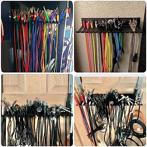 2 Pack 19 Slots Wall mountable Cable Hanger and Organizer,Cable Holder,Cable Organizer Studio Storage,Slots Width from 5.5 to 9.5mm for Cord Management Rack - Image 2