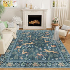 DUKINO 6x9 Area Rug, Washable Animal Living Room Rug Non Slip, Blue by DUKINO