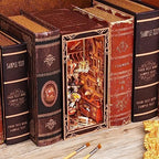MiniCity Painter at Dusk DIY Book Nook Kit, Miniature House Puzzle with LED - Image 6