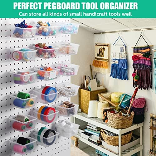 Unittype 24 Set Clear Pegboard Bins Baskets with Hooks Sticker Label Pen - Image 5