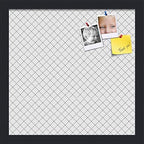 PinPix 14x14 inch Cork Bulletin Board. This Decorative Framed Pin Board Comes with Diamond Pattern in Grey Design and Satin Black. Ideal for Home, Office Decor or School (PinPix-126) by PinPixBulletinBoards