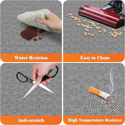 KMAT Office Chair Mat, 47x47in Heavy Duty Hardwood/Tile Floor Protector, Floor Mat Computer Desk Mat for Rolling Chairs, Work, Study, Office, Grey - Image 4