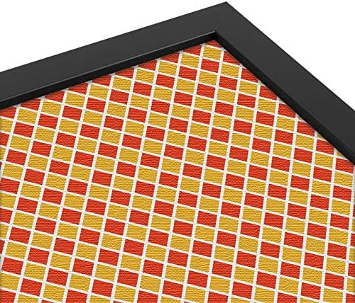 PinPix 18x12 inch Cork Bulletin Board. This Decorative Framed Pin Board Comes with Diamond Pattern in Red and Orange Design and Satin Black. Ideal for Home, Office Decor or School (PinPix-331) - Image 4