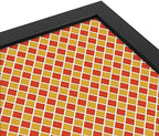 PinPix 26x18 inch Cork Bulletin Board. This Decorative Framed Pin Board Comes with Diamond Pattern in Red and Orange Design and Satin Black. Ideal for Home, Office Decor or School (PinPix-331) - Image 4