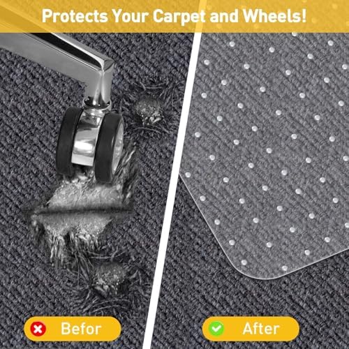 PHOUZIN Office Chair Mat for Carpet, Heavy Duty Desk Chair Mat 36" x48“ - Image 5