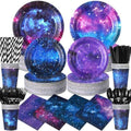 450 Pcs Tableware Set, Serve 50, Blue Purple, Space Galaxy by Unknown
